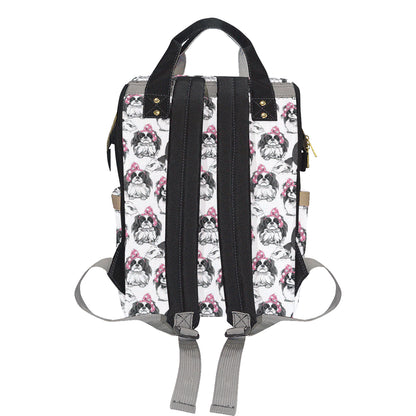 Japanese Chin Pattern Print Design 01 Diaper Bag Backpack