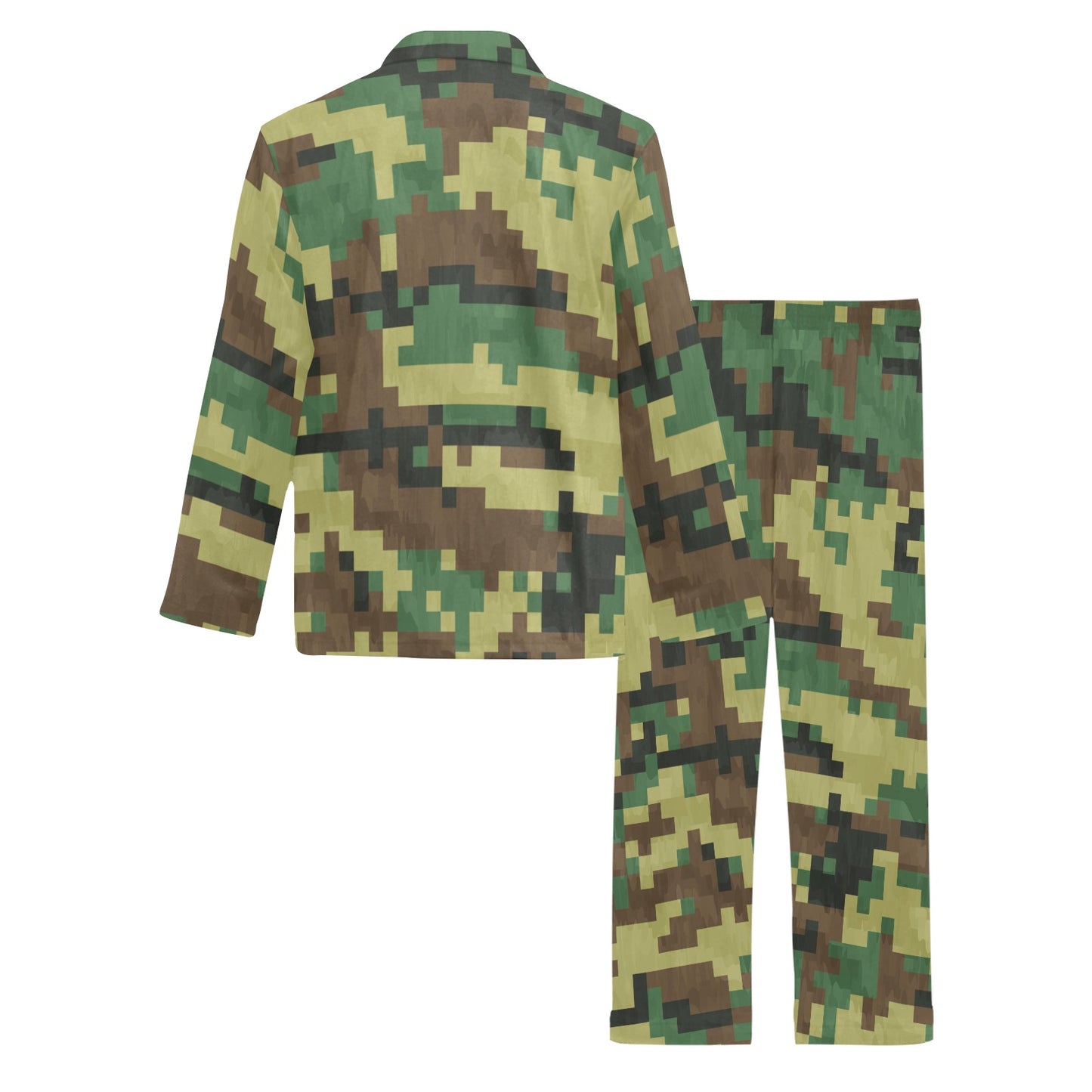 ACU Army Digital Pattern Print Design 02 Men's Long Pajama Set