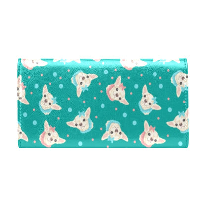 Chihuahua Polka Dot Pattern Women's Trifold Wallet