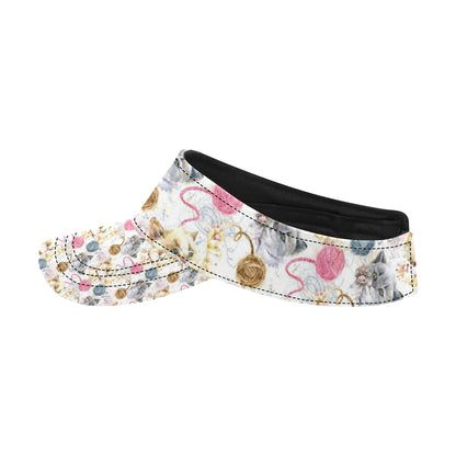 Cat Playing Yarn Pattern Print Design 07 Unisex Sun Visor
