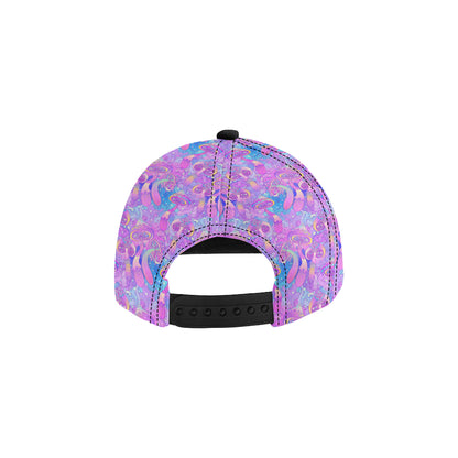 Psychedelic Trippy Mushroom Print Snapback Cap