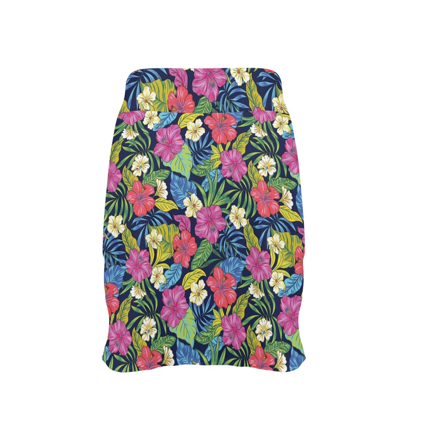 Hibiscus Print Design LKS3010 Women's Golf Skirt with Pocket