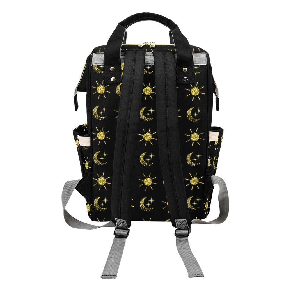 Sun Moon Print Design LKS304 Diaper Bag Backpack
