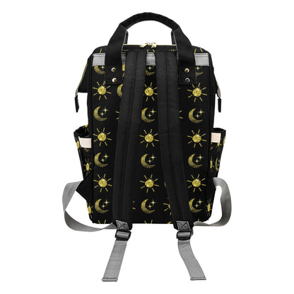 Sun Moon Print Design LKS304 Diaper Bag Backpack