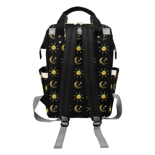 Sun Moon Print Design LKS304 Diaper Bag Backpack
