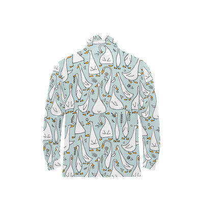 Goose Pattern Print Design 03 Long Sleeve Polo Shirt For Men's