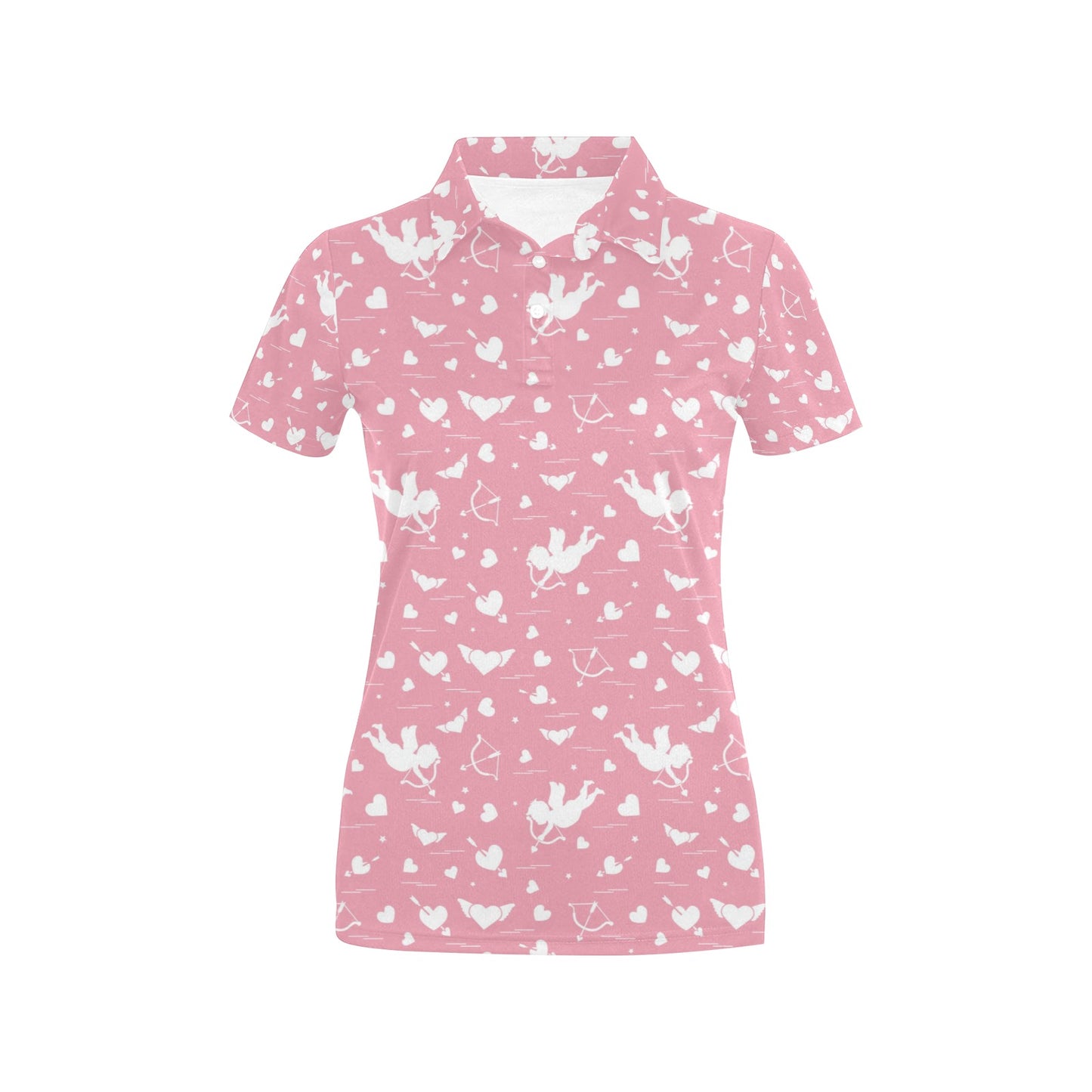 Cupid Pattern Print Design 03 Women's Polo Shirt
