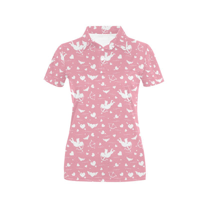 Cupid Pattern Print Design 03 Women's Polo Shirt