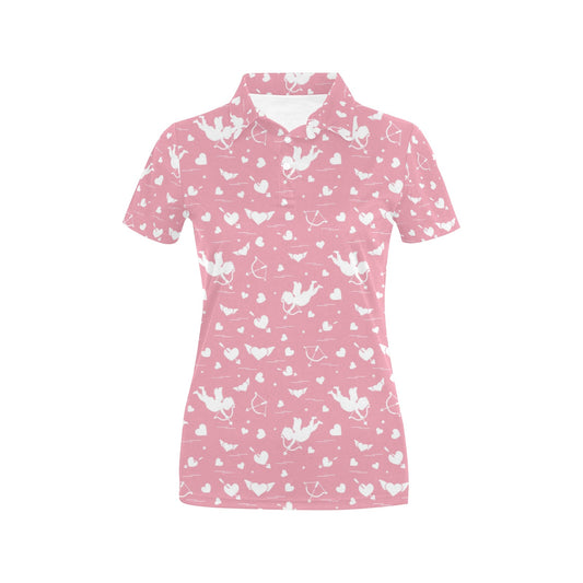 Cupid Pattern Print Design 03 Women's Polo Shirt