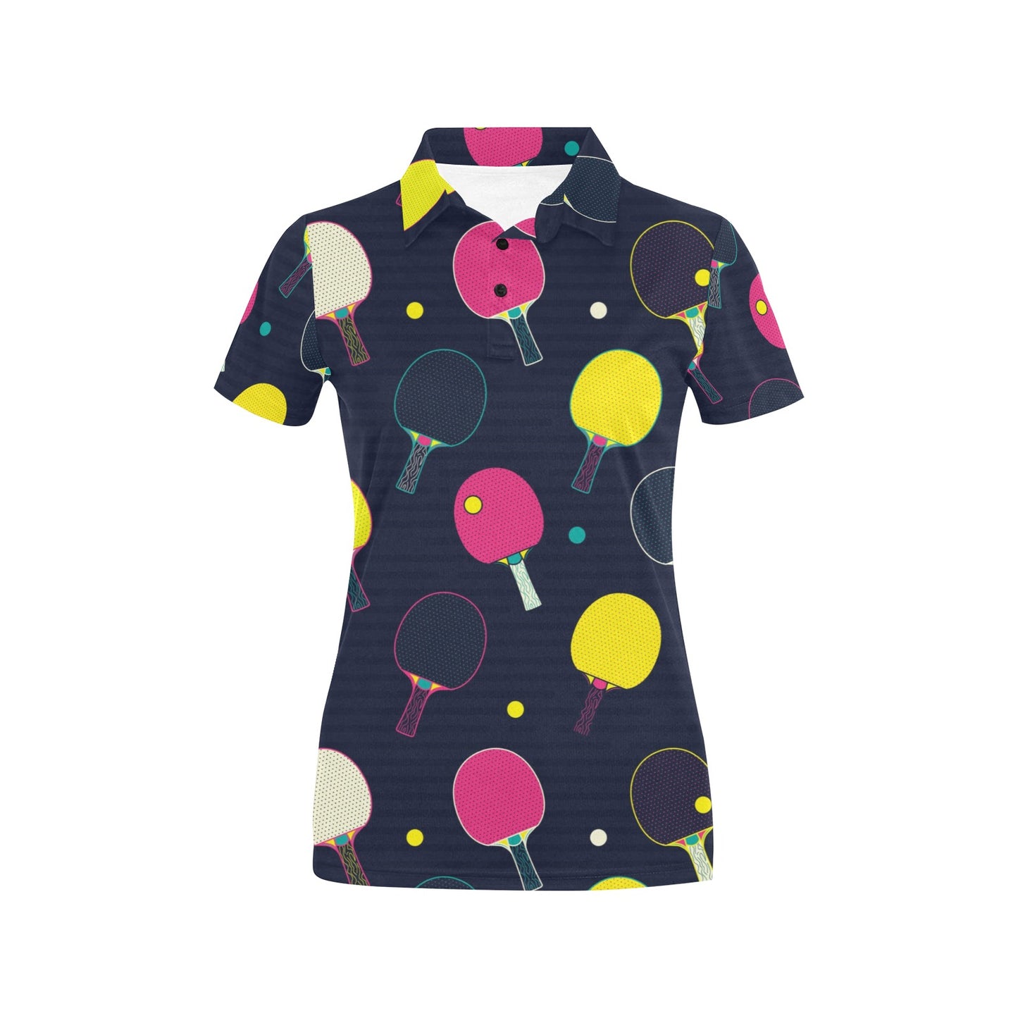 Ping Pong Pattern Print Design A04 Women's Polo Shirt