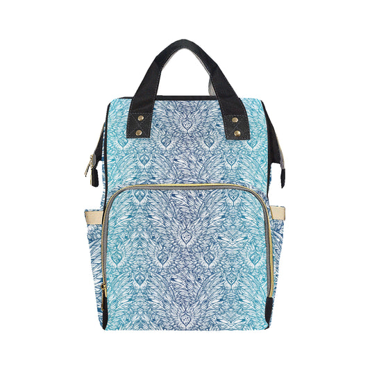 Angel Wings Boho Design Themed Print Diaper Bag Backpack