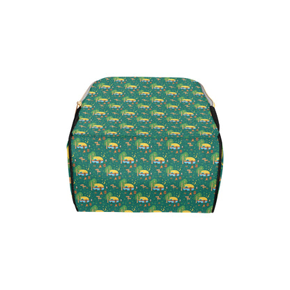 Camping Camper Pattern Print Design 06 Diaper Bag Backpack