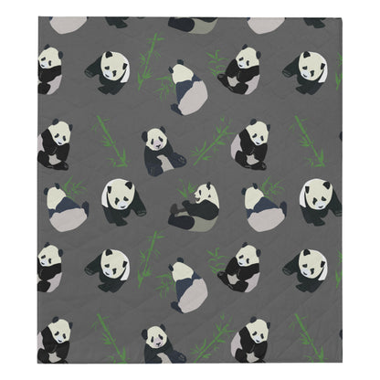 Panda Pattern Print Design A06 Premium Quilt
