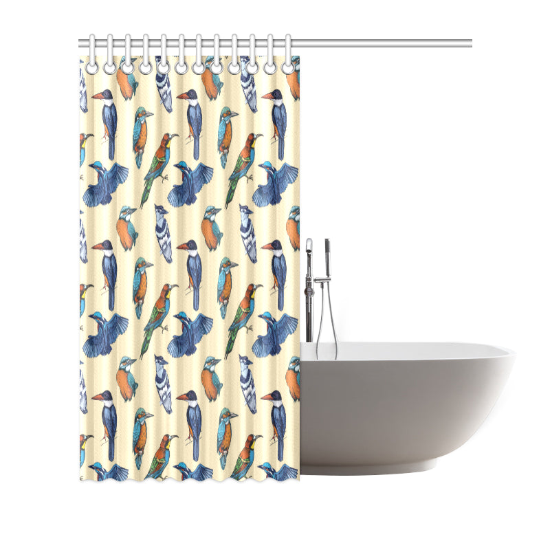 Kingfisher Bird Pattern Print Design 04 Shower Curtain