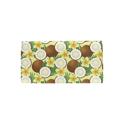 Coconut Pattern Print Design CN02 Women's Trifold Wallet