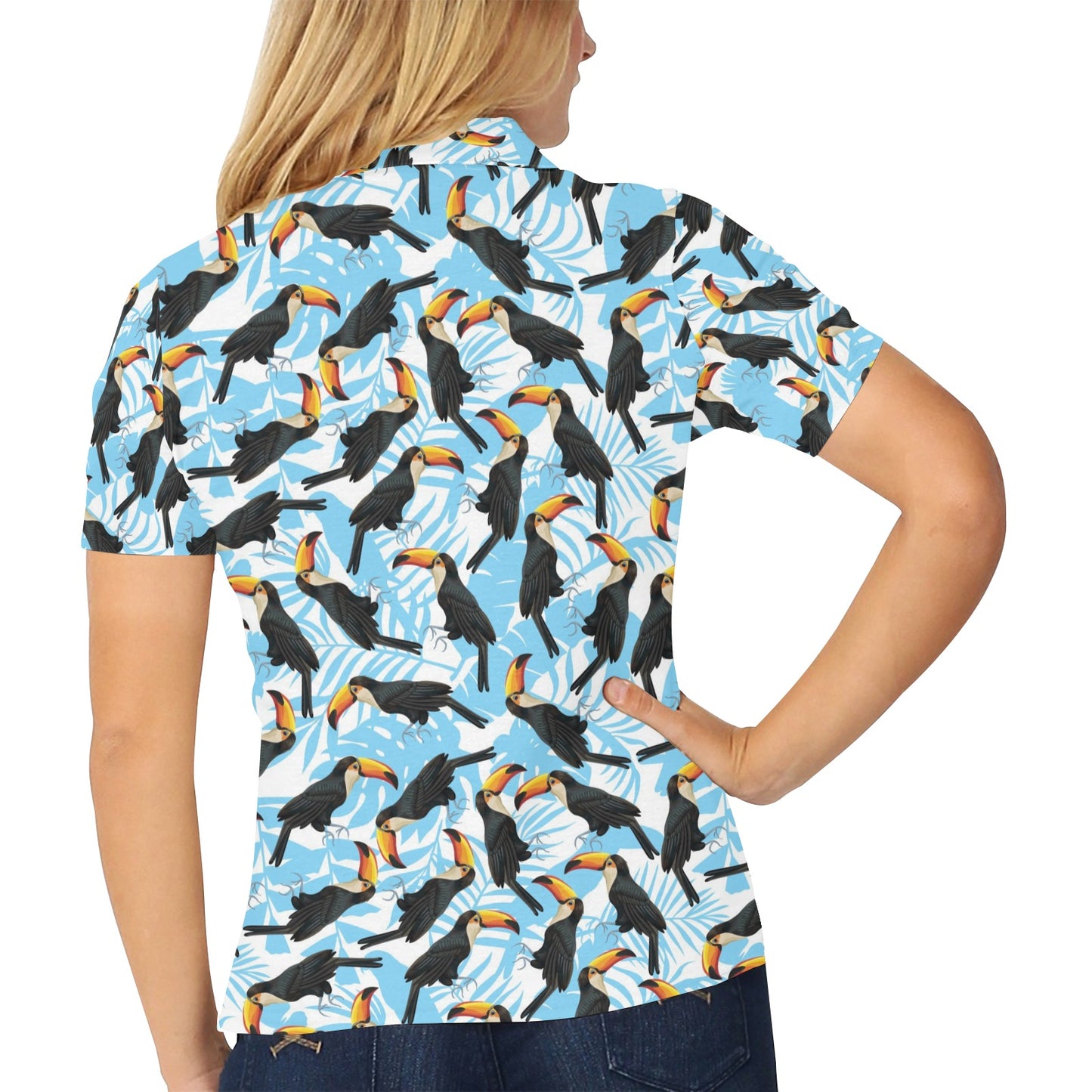 Toucan Print Design LKS303 Women's Polo Shirt