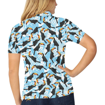 Toucan Print Design LKS303 Women's Polo Shirt