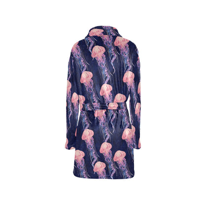 Jellyfish Pattern Print Design 03 Women's Fleece Robe