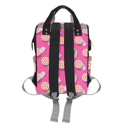 Beach Top View Umbrella Theme Diaper Bag Backpack