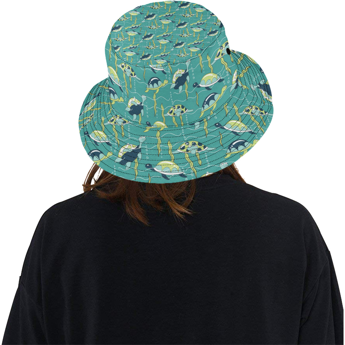 Sea Turtle Pattern Print Design T08 Unisex Bucket Hat