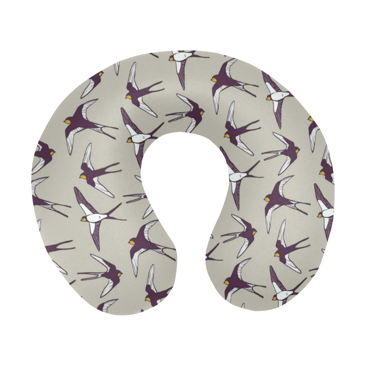 Swallow Bird Pattern Print Design 03 U-Shaped Travel Neck Pillow