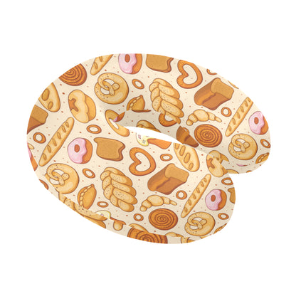 Bread Pattern Print Design 01 U-Shaped Travel Neck Pillow