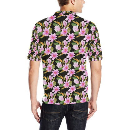 Magnolia Pattern Print Design MAG08 Men Polo Shirt
