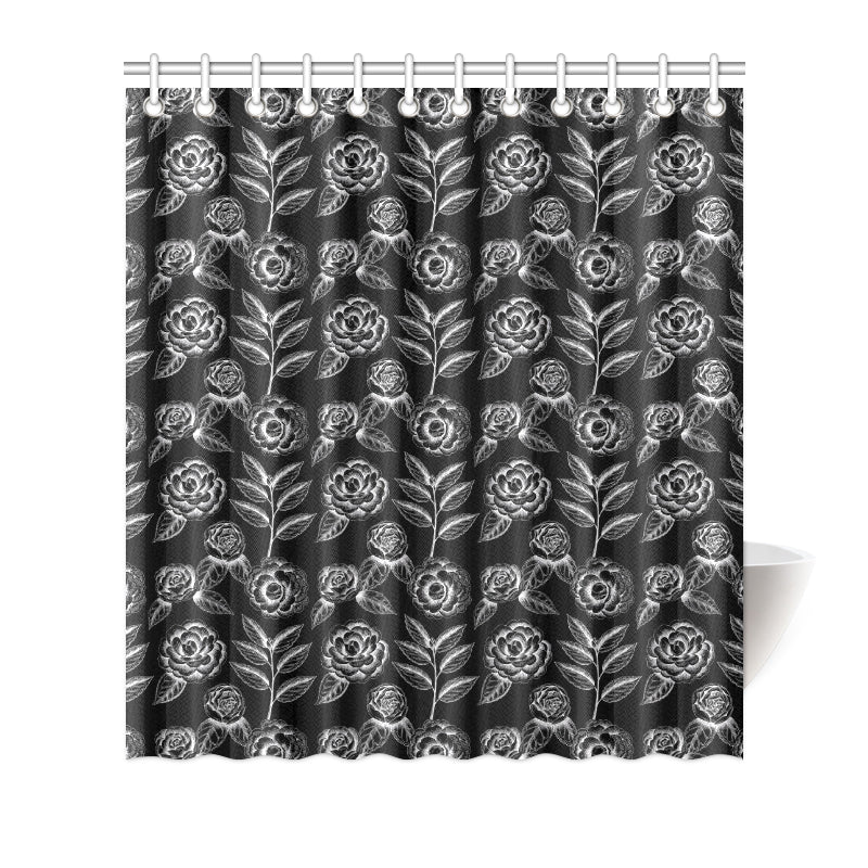Camellia Pattern Print Design 02 Shower Curtain