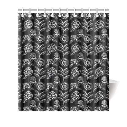 Camellia Pattern Print Design 02 Shower Curtain