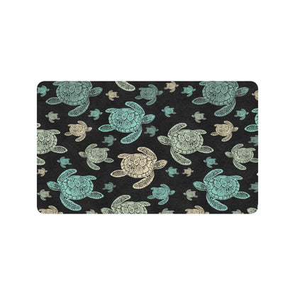 Sea Turtle Stamp Pattern Rubber Doormat