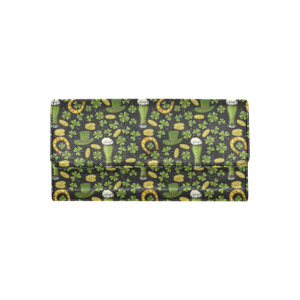 Clover St Patricks Pattern Print Design 03 Women's Trifold Wallet