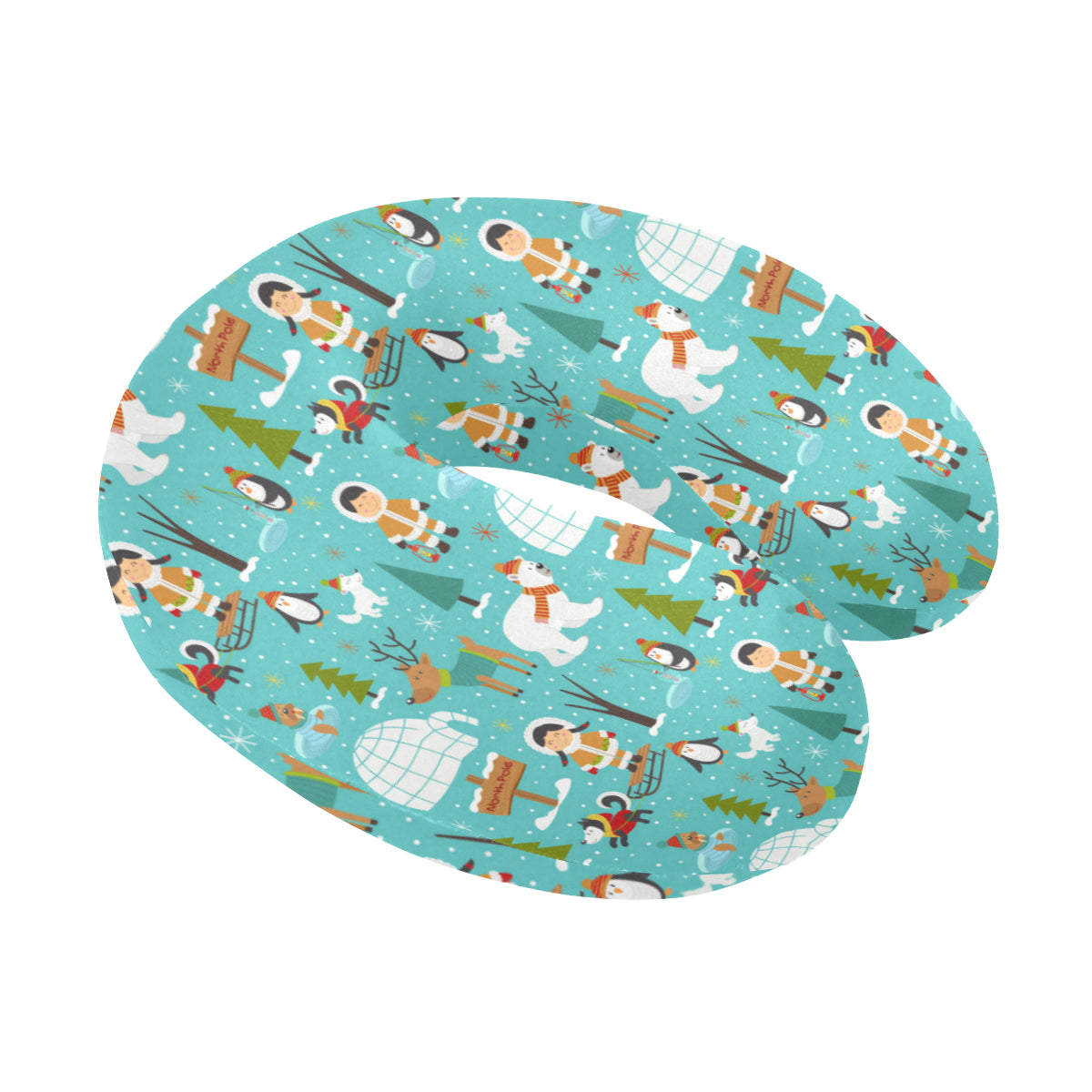 Eskimo Pattern Print Design 01 U-Shaped Travel Neck Pillow