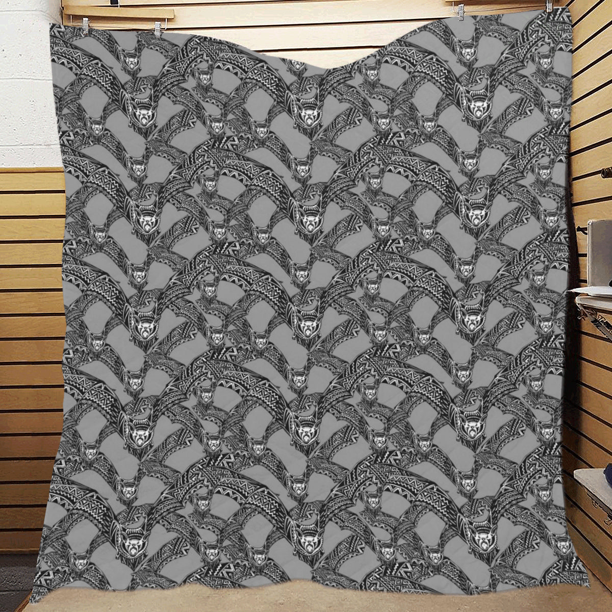 Bat Pattern Print Design 04 Premium Quilt