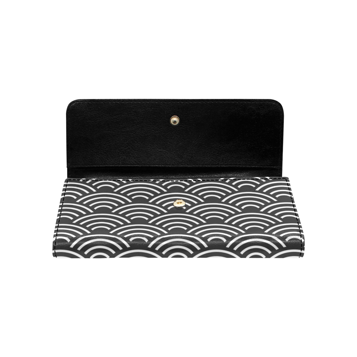 Scales Black White Pattern Print Design 03 Women's Trifold Wallet