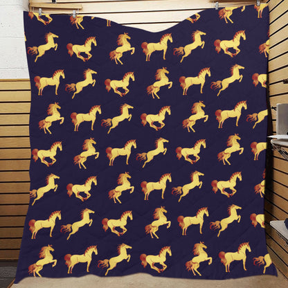 Gold Horse Pattern Premium Quilt