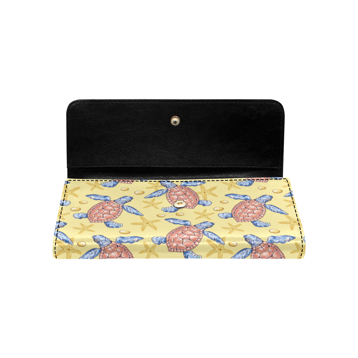 Sea Turtle Pattern Print Design T06 Women's Trifold Wallet