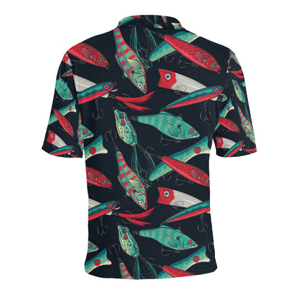 Fishing Bait Pattern Men Polo Shirt