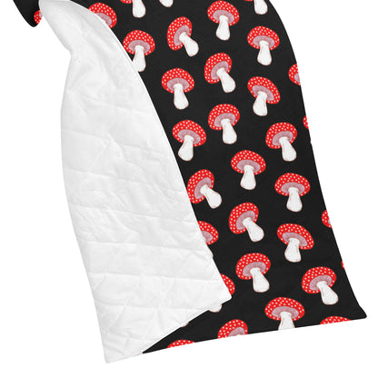 Mushroom Pattern Print Design A02 Premium Quilt