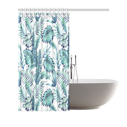 Pattern Tropical Palm Leaves Shower Curtain