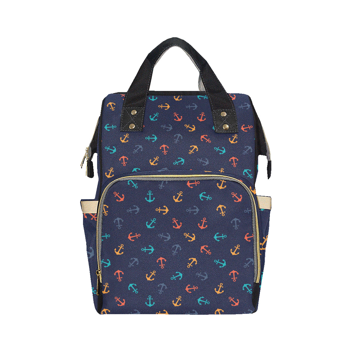Anchor Pattern Print Design 05 Diaper Bag Backpack