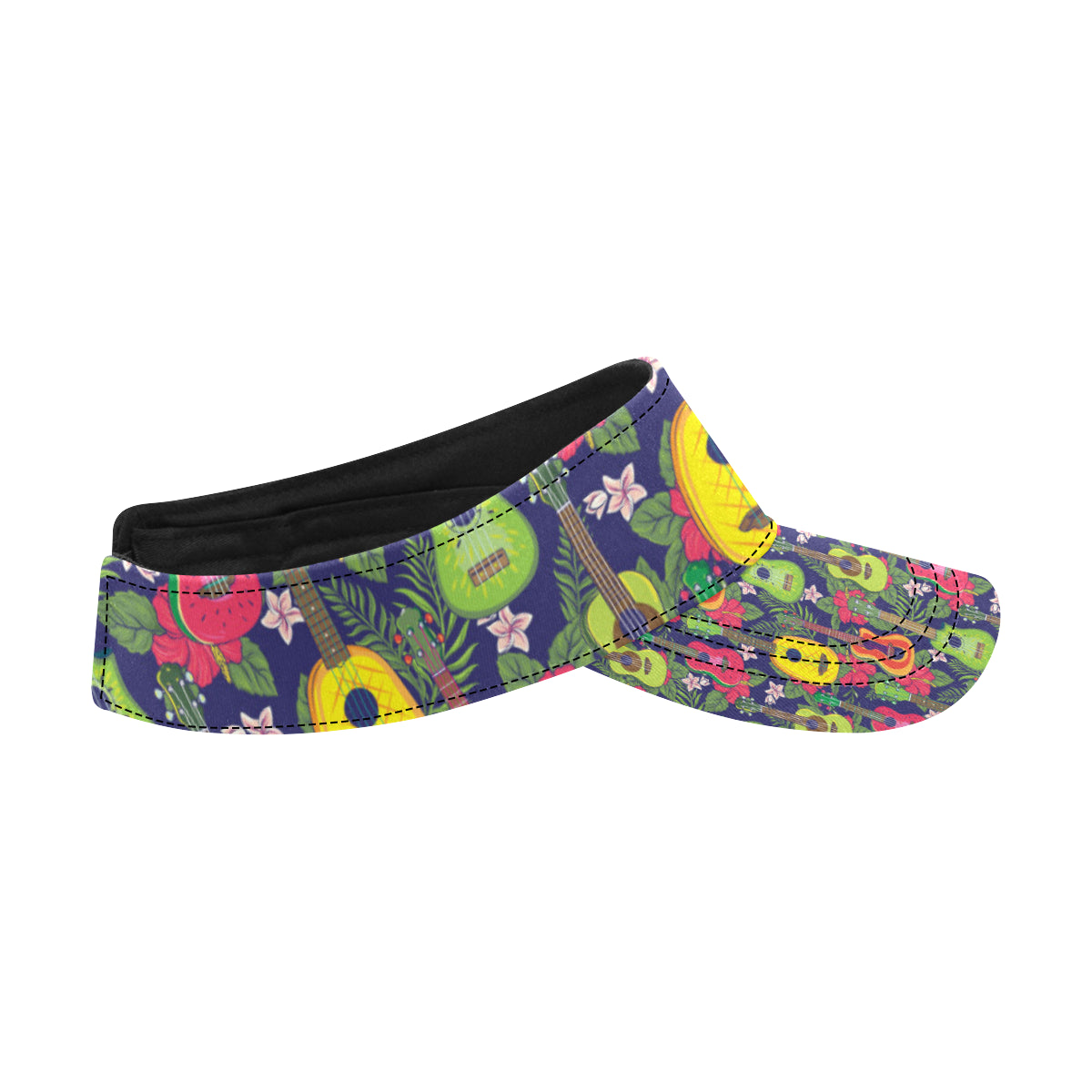 Ukulele Tropical Pattern Print Design 03 Unisex Sun Visor
