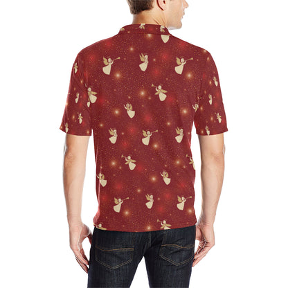 Angel Pattern Print Design 07 Men Polo Shirt
