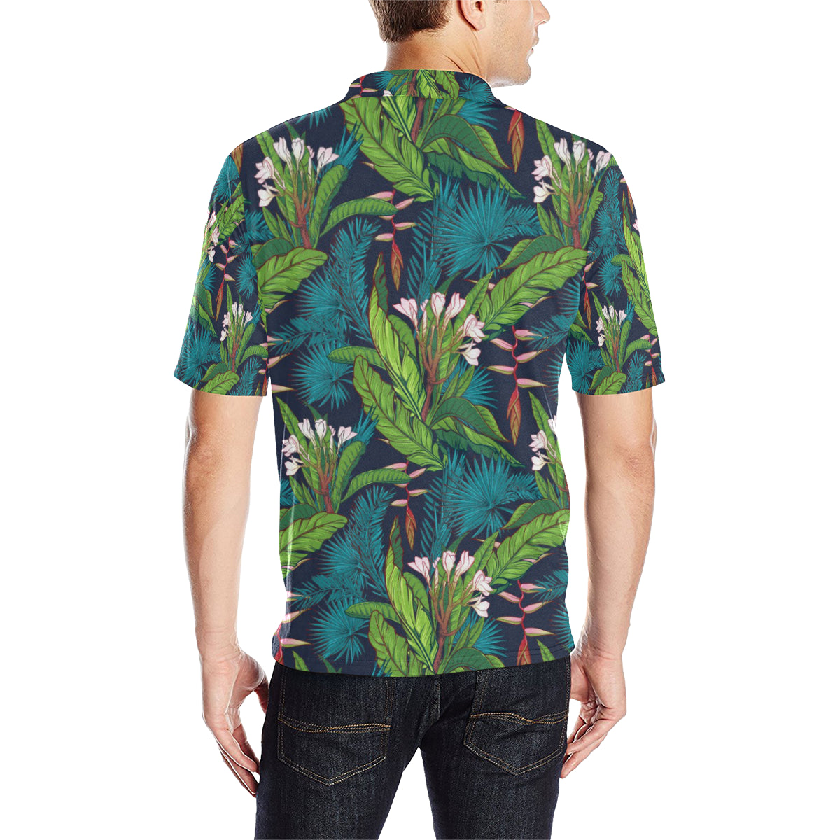 Rainforest Pattern Print Design RF01 Men Polo Shirt