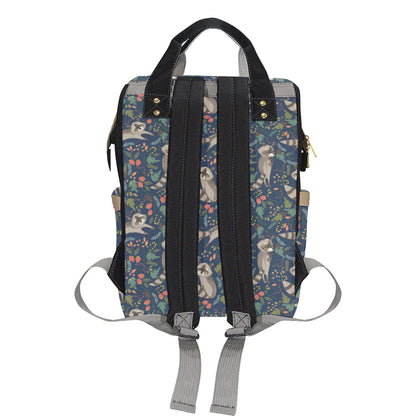 Raccoon Pattern Print Design A02 Diaper Bag Backpack