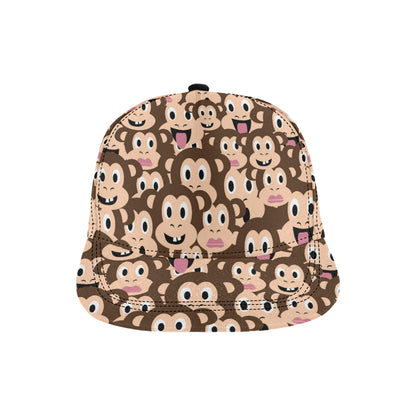 Emoji Monkey Print Pattern Snapback Cap