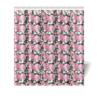 Dahlia Pattern Print Design 02 Shower Curtain