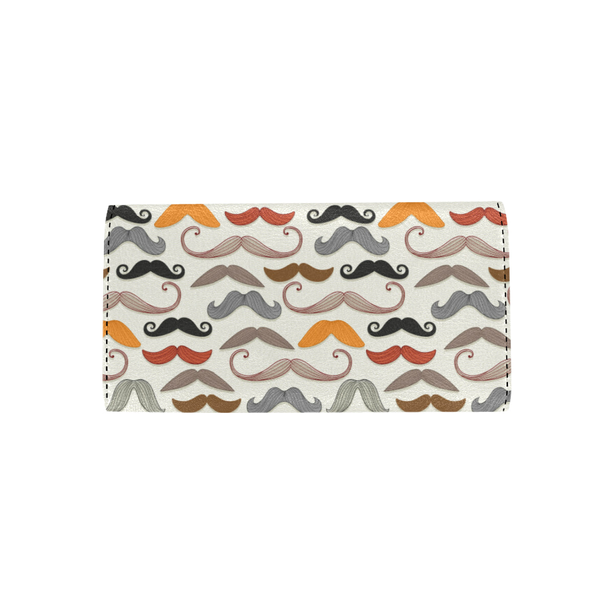 Mustache Pattern Print Design A02 Women's Trifold Wallet