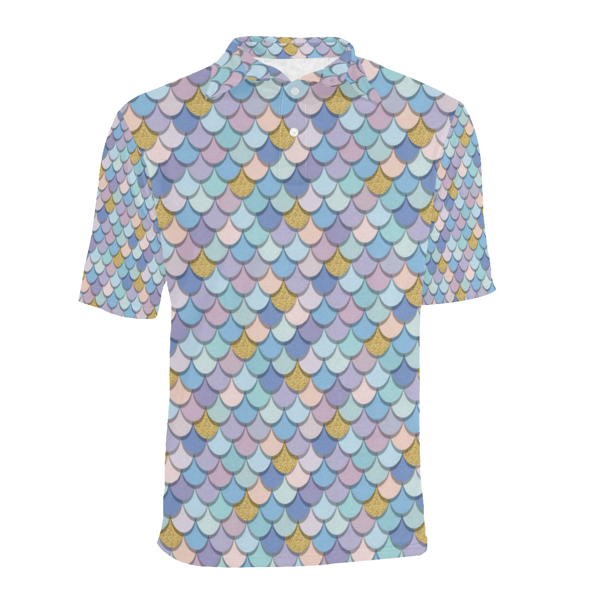 Mermaid Scales Pattern Print Design 05 Men Polo Shirt