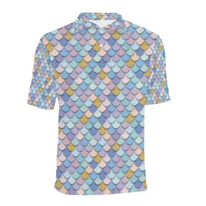 Mermaid Scales Pattern Print Design 05 Men Polo Shirt