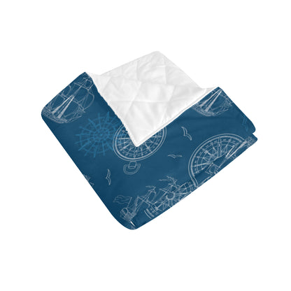 Nautical Pattern Print Design A04 Premium Quilt